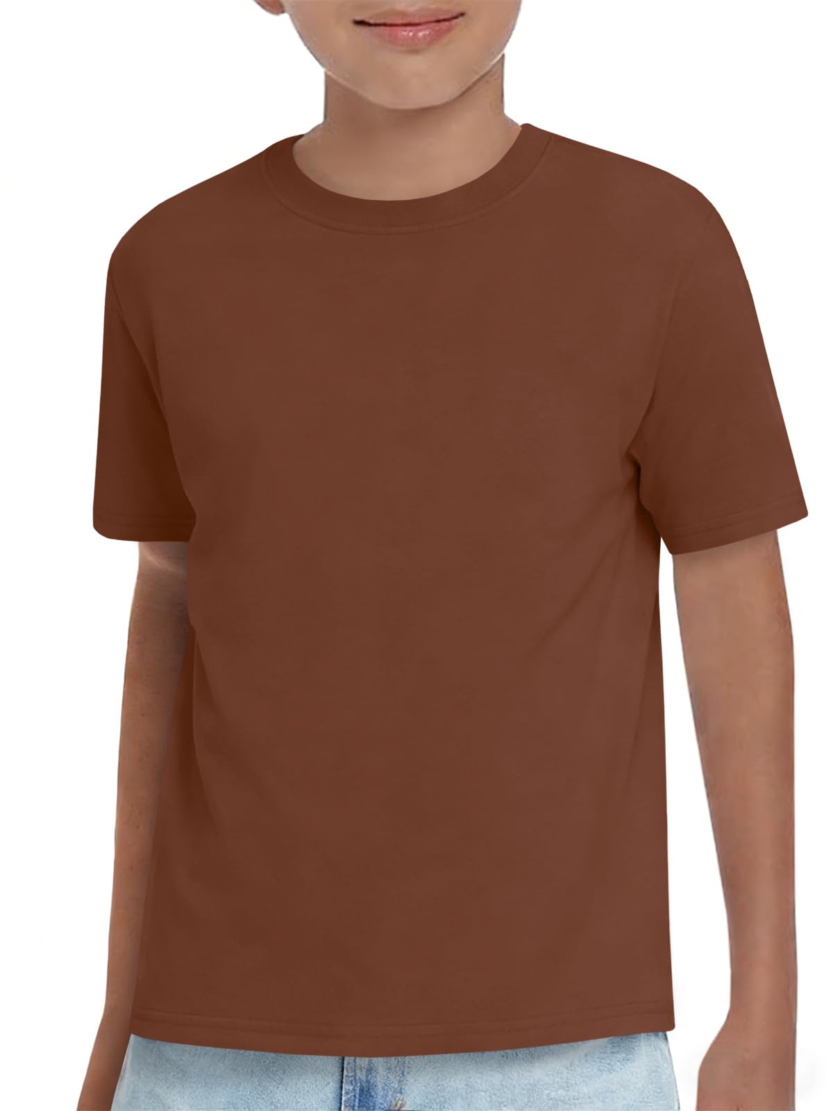 Boys Athletic Short Sleeve T Shirts Kids Summer Workout Tops Crewneck Basic Tee 5-14 Years — view 7