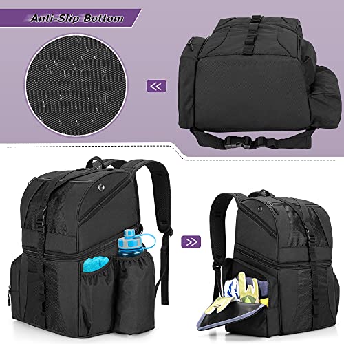 Dsleaf Bowling Backpack And Separate Ball Bag Combo, Bowling Ball Bag With Wooden Ball Holder And Shoe Compartment Hold A Pair Of Shoes Us Mens 16 And Multi-Pockets For Accessories (Patent Pending) #TOP4
