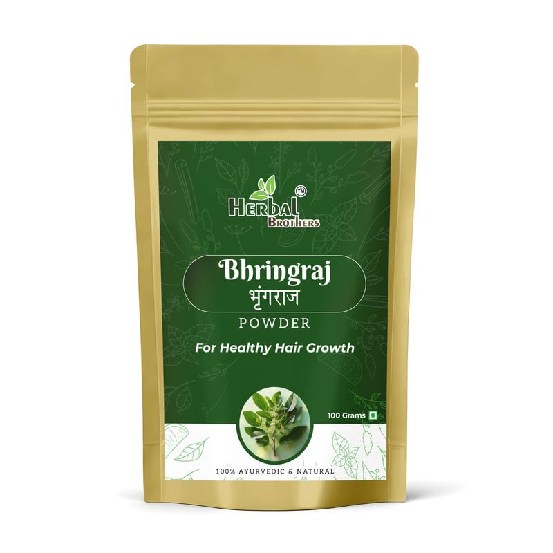 HERBAL BROTHERS Bhringraj Powder/Churn- The Ayurvedic Solution For All Hair Type, Natural And Pure (100 GM) Pack of 1