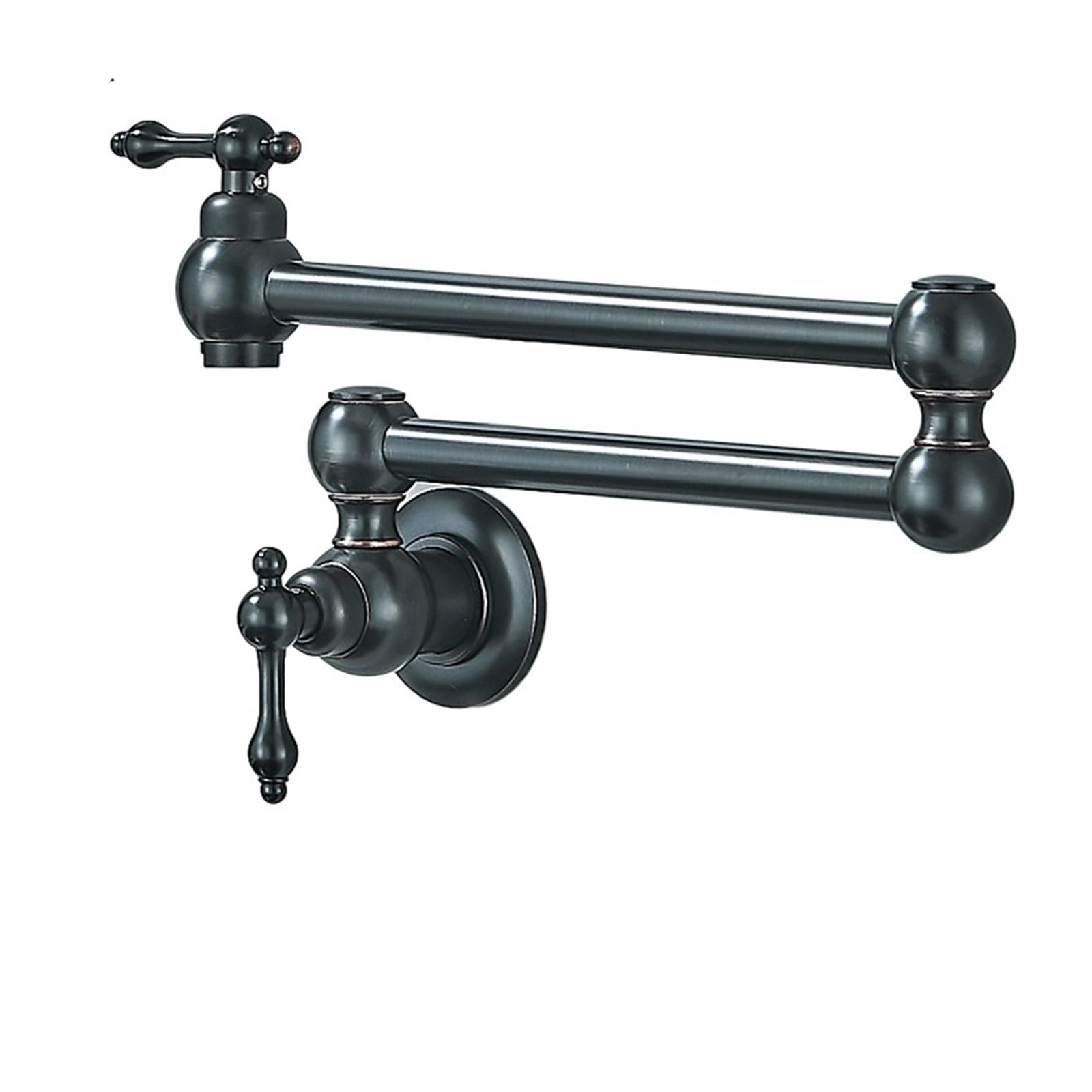 Gqnblvhzupdm Black Bronze C Kitchen Faucets, Kitchen Faucet Pot Filler Double Joint Spout Folding Stretchable Swing Arm, Wall Brass Single Hole Two Handle Sink Tap(Black Bronze C)