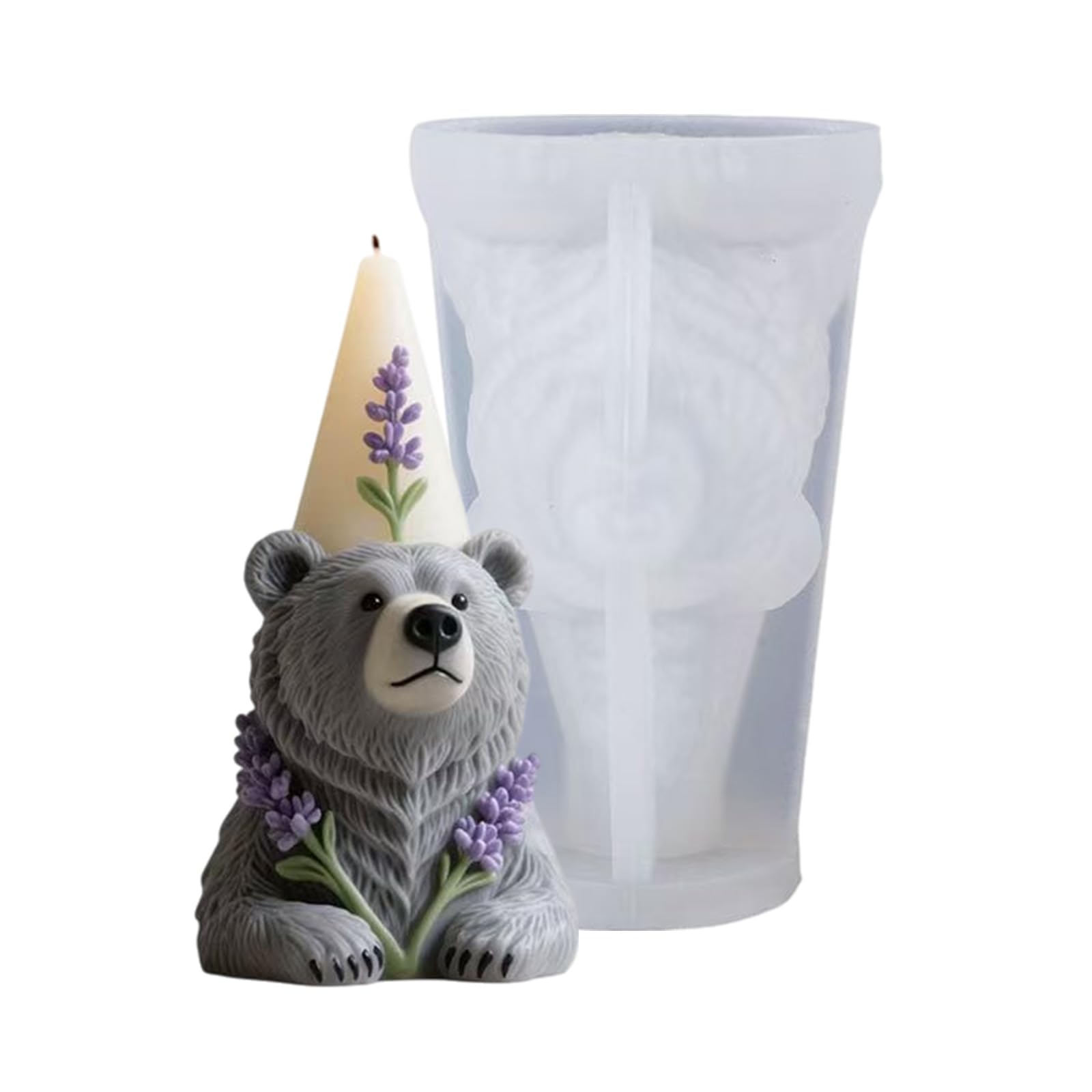 alloneslife Silicone Bear Cone Mold Reusability Casting for Soaps and Decorative Elastomer Cast for Diyer