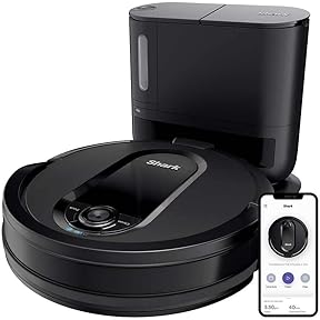 Shark RV1001AE IQ Robot Self-Empty XL, Robot Vacuum with IQ Navigation, Home Mapping, Self-Cleaning Brushroll, Wi-Fi Connected, Works with Alexa, Black