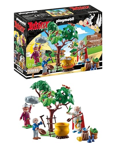 PLAYMOBIL Asterix 70933 Panoramix con calderone della Pozione Magica, Giocattoli per Bambini dai 5 Anni