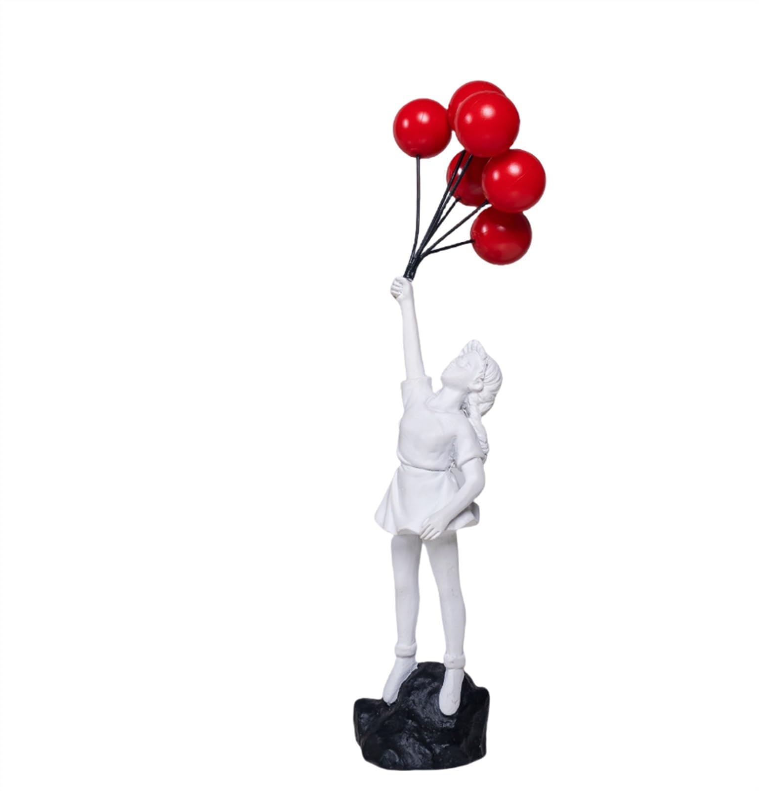 Habitz Girls White1 Banksy Art Flying Balloon Statues Figurine Resin Figure Craft Ornament Home Statue Decoration Modern Art Sculpture For Home Living Room Decor Gift(White1)