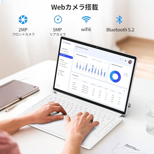 Image of FUNYET 2 in 1 Laptop Touchscreen, 14 Inch Tablet Laptop Computer, 12th Gen N100 Processor, 16GB DDR5 RAM, 1TB SSD, 1920 x 1200, Wi-Fi 6, BT5.2, Backlit Keyboard, Windows 11 Pro, White