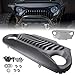 LSYBB Parrilla Delantera Parrilla de Malla Estilo Angry Bird para Jeep Wrangler TJ 1997-2006 Matt Black