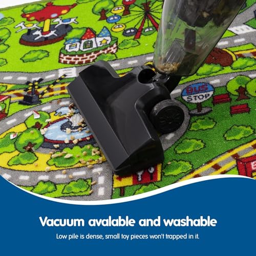 Booooom Jackson Large Car Rug 4’4" × 6’3",Train Track Car Mat for Kids Toy Cars,City Road Car Carpet,Kids Play Rug,Playmat Race Track Play Mat Playroom Area Rug