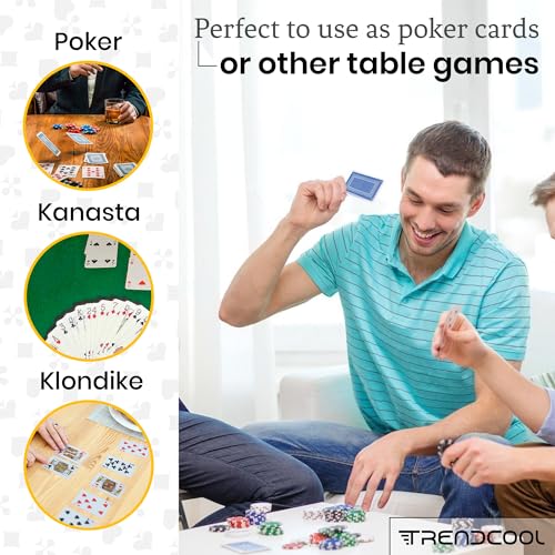 Professionelle Poker-Karten, Poker-Deck, Brettspiel mit Kunstlederbox, weißes Poker-Deck (DOB White/White) – Bild 5