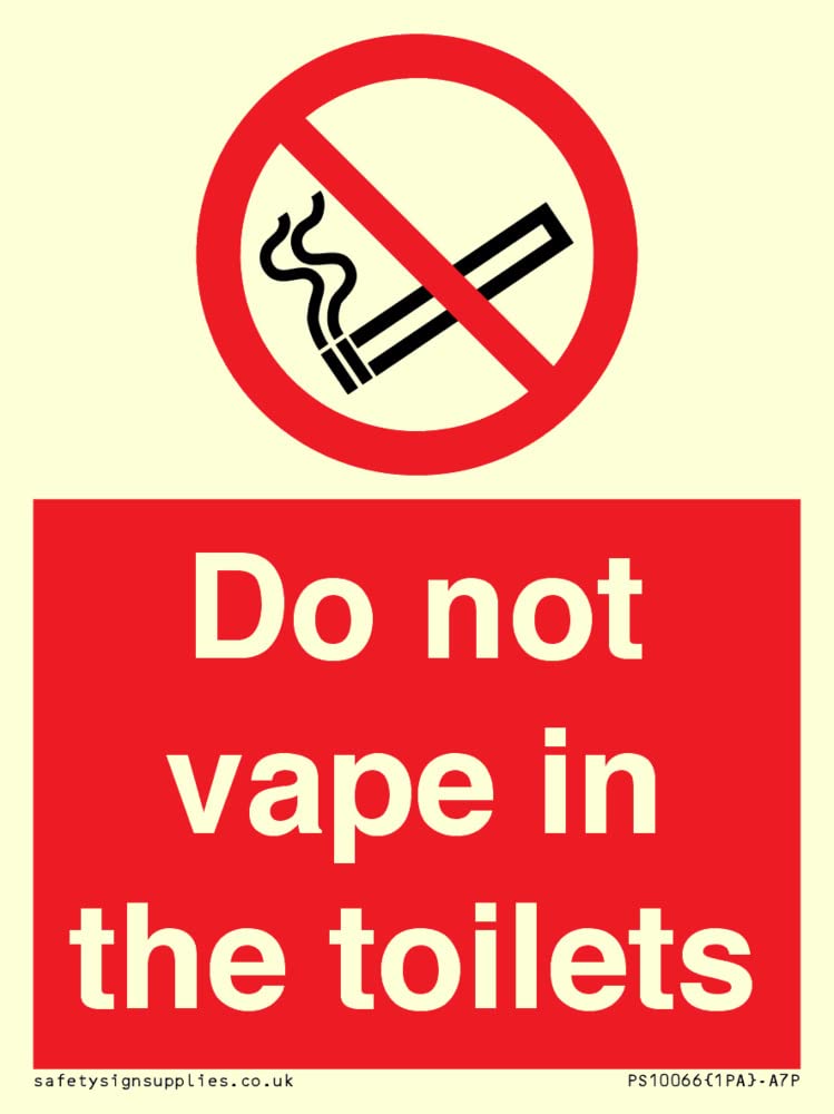 Do not vape in the toilets Sign - 75x100mm - A7P