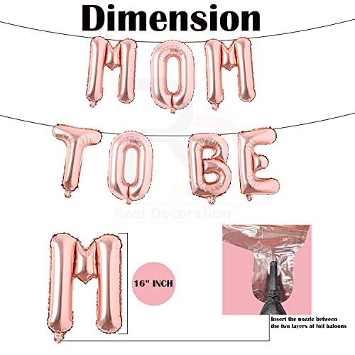 Image of Rozi Decoration Mom To Be Decoration Items Rose Gold Theme, Baby Shower Decorative Items for Home, Mom To Be Decoration Set Combo Pack of 9 Pcs