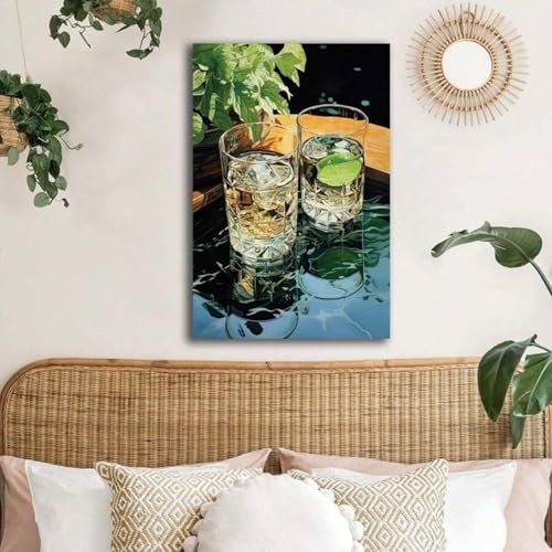 Impression sur toile boissons 50x70 cm : affiche d'art mural et décoration maison