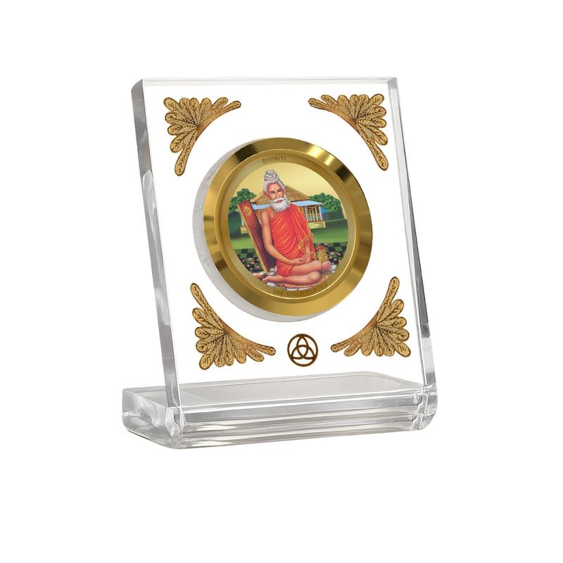 Image of DIVINITI 24K Gold Plated Religious Car Dashboard Frame | Premium God Idol Frame for Car, Home Mandir & Office Table | Spiritual Gift, Decorative Showpiece