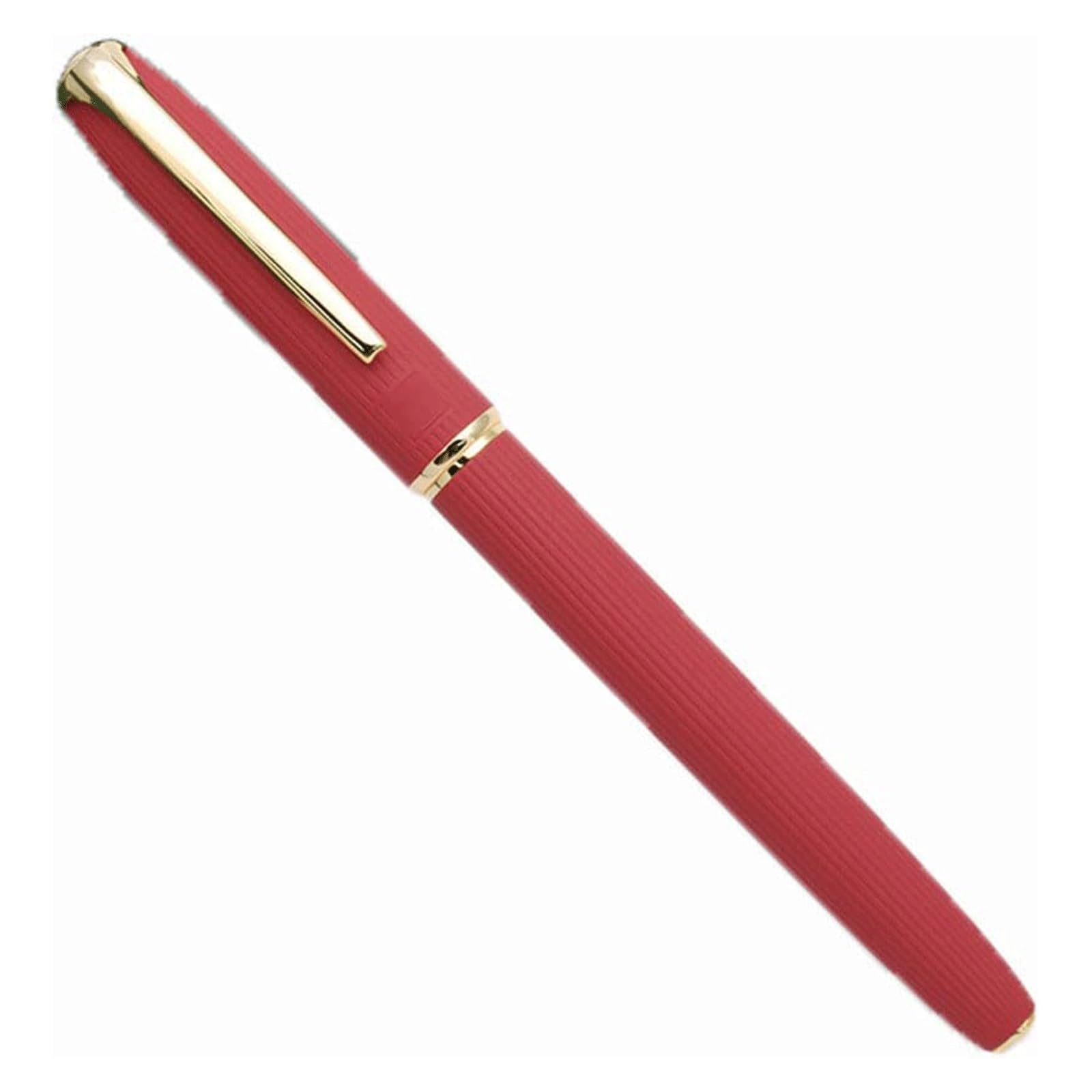 Füllfederhalter mit 0,38 mm E-Feder, Schreibübungsstift aus Metall, Kalligrafie-Set, Schul- und Bürobedarf, Unterschriftenstift for Damen und Herren(Rosso)