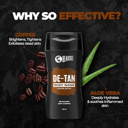 Image of Beardo De-tan Har Roz Kit For Men (Set of 3) | Detan Face Wash & Detan Scrub & Detan Body Wash with Powerful Coffee Extract for Tan Removal | Hydrates & Exfoliates Men's Skin for Oil Control
