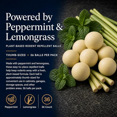 Image of Mouse Repellent Balls 32 Pack, Peppermint Rodent Repellent for Mice and Rats, Natural Mouse Deterrent Indoor Outdoor, Long Lasting Pest Control for Home, Garage, Basement, Attic, Car