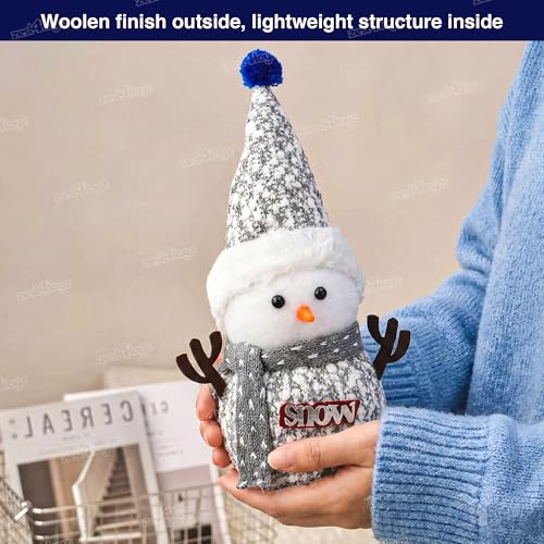 Image of Zest 4 Toyz Christmas Snowman Hanging Ornament Plush 1 Doll with Scarf Grey Hat Miniature Figure Christmas Decorations Santa Toy Items Party Supplies