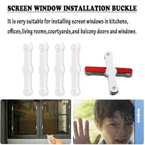 WERIGONI 12er-Pack Mückenschutzgitter für Fenster, selbstklebendes Mückenschutzzubehör, Mückenschutzhalterungen, einfache Installation