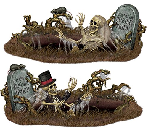 Beistle 00907 Printed Doomed Groom and Buried Bride Props, 33.5