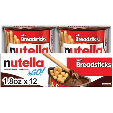 Nutella & GO! Bulk 12 Pack, Hazelnut and Cocoa Spread with Breadsticks, Stocking Stuffers, Snack Cups, 1.8 oz Each​ Cover