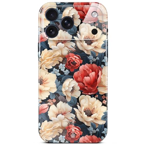 Coque iPhone 17 Pro Max mince fleur protégeant l'appareil photo des rayures