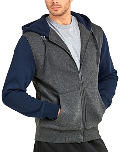 Image of ToBeInStyle Men's Polar Fleece Long Sleeve Zip Up Kangaroo Pocket Cold Weather Hoodie Jacket