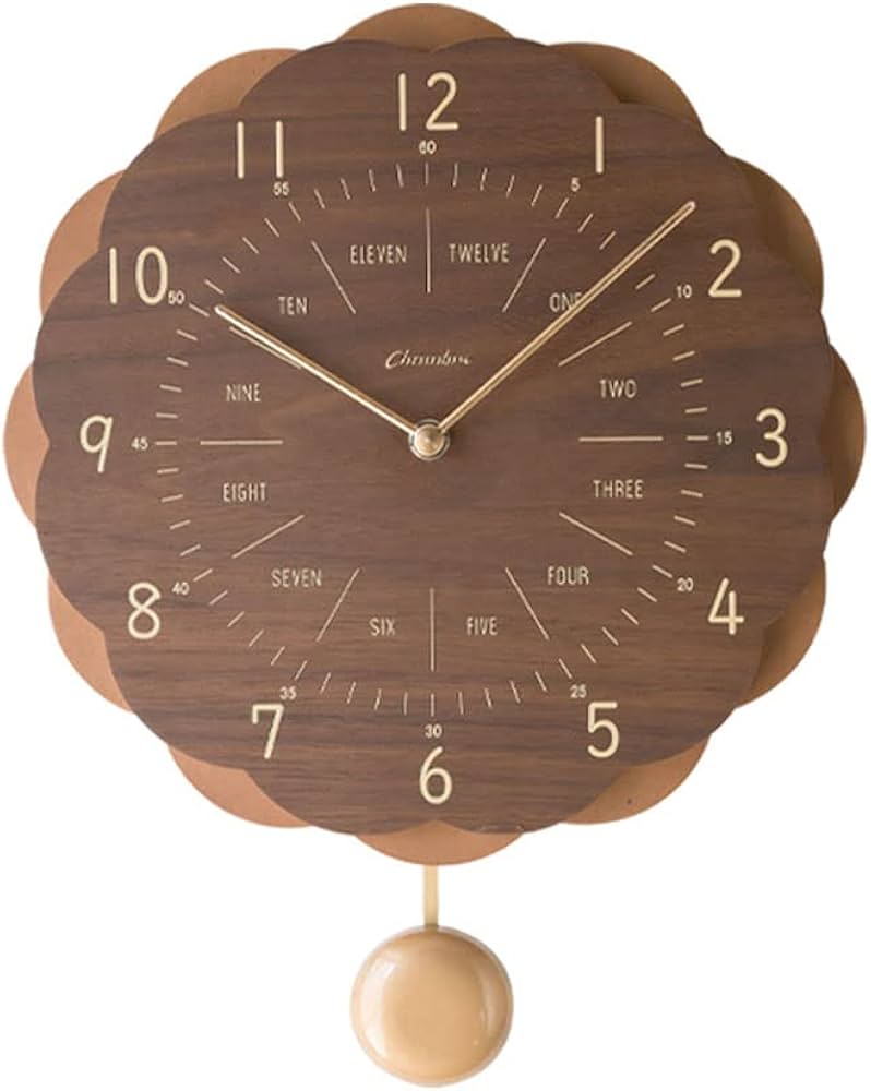 Amazon.co.jp: CHAMBRE シャンブル SUN CLOCK ブラウン 壁掛け 時計