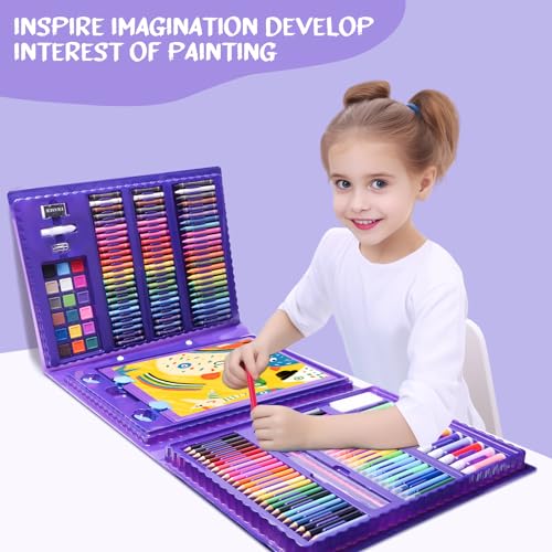 TCJJ 208Pcs Mermaid Art Set for Kids Girls Drawing Set including Mermaid Coloring Book,Oil Pastels, Crayons - Image 4