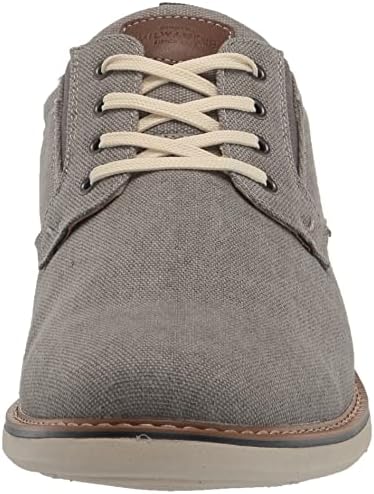 Nunn Bush Men's Otto Canvas Plain Toe Oxford Lace Up, Stone, 13 Wide | Image 1