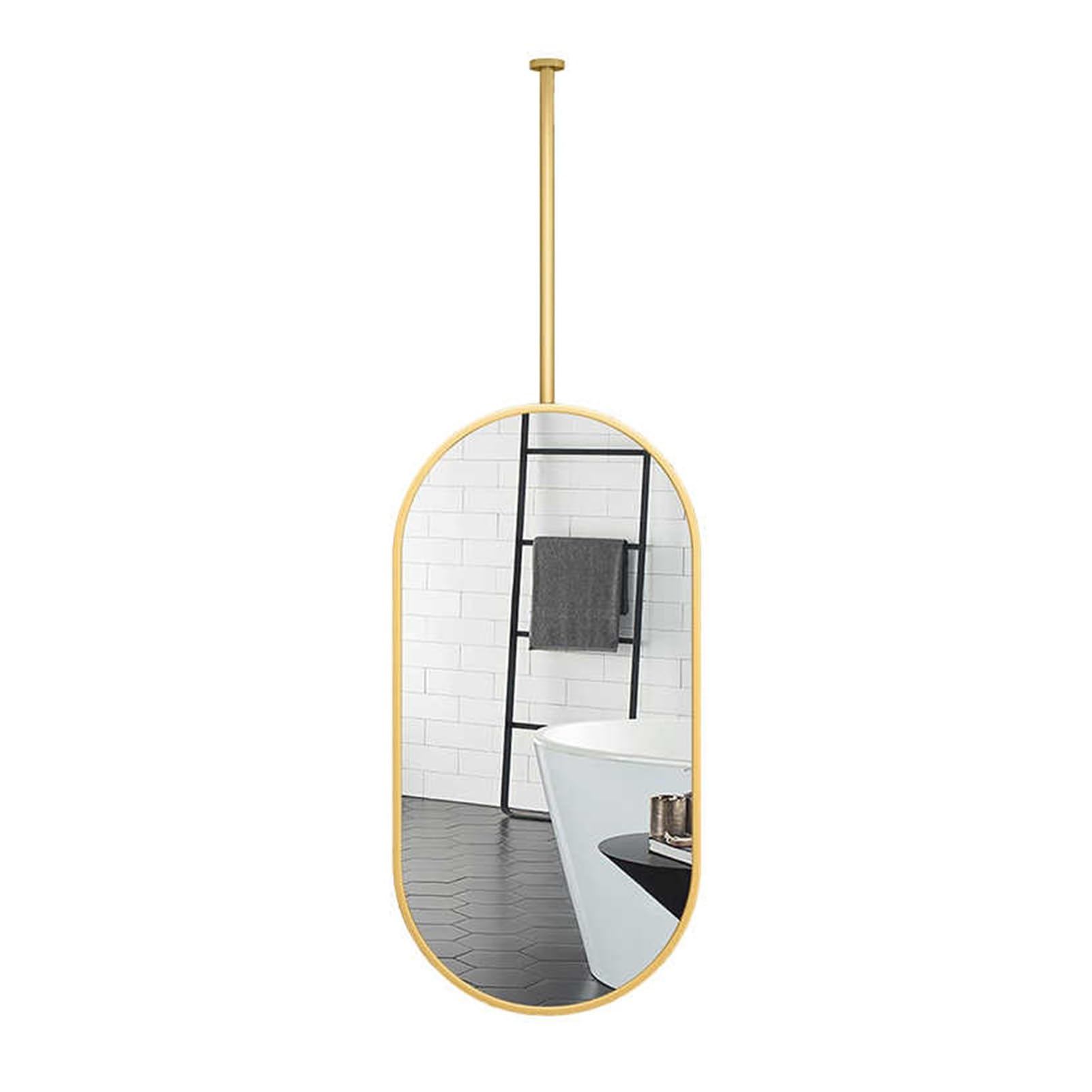 Miroir de plafond ovale personnalisable 50 x 100 cm pour miroir de maquillage Vani