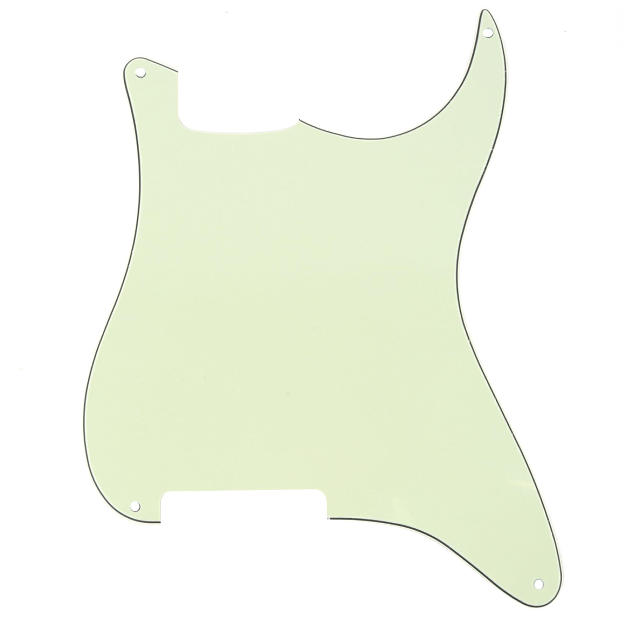 Musiclily 4 Otworów śrubki Pickguard bez Otworów Maskownica do Gitary typu Strat Custom, 3 warstwowy Mint Green