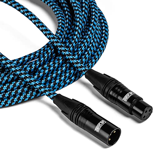Gig Snake MC-BLUE-25-XLRMF Microphone Cable 25 Ft - Blue Xlr Male To Female Mic Cable - Professional Studio Quality Microphone Cord And Xlr Patch Lead thumb #2