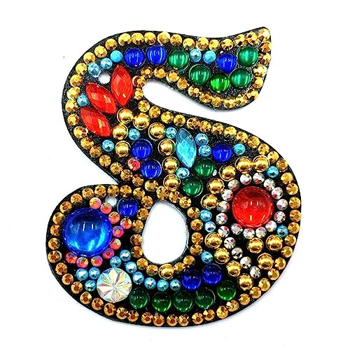 CXINLky 5D DIY Diamond Painting Keyring, Creative Letter Diamond Painting Gift Craft Set, Diamond Painting Pictures Sticker Pendant S