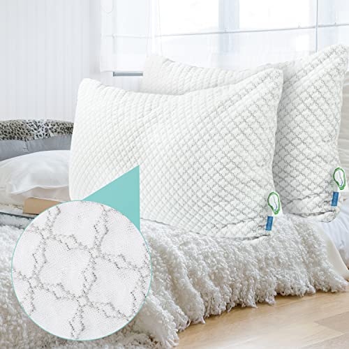 Kunpeng Bed Pillows For Sleeping - Adjustable Memory Foam Cooling Pillows With Bamboo Cover | Support Neck Back Shoulder Pain Relief - Side Stomach Sleepers | Certipur-Us (Queen) #TOP6