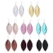 8 Pairs Leather Earrings for Women 3 Layered Lightweight Dangling Leaf Drop Earrings