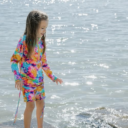 Image of SwimZip Girls' Long Sleeve Swim Dress Cover Up Swimsuit - UPF 50+ Sun Protection
