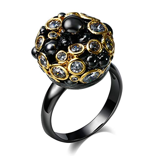 N/V Ladies Ring Ladies Black Ring Size 5 Zirconia Vintage Ring Ladies Vintage Ring Ladies Ring