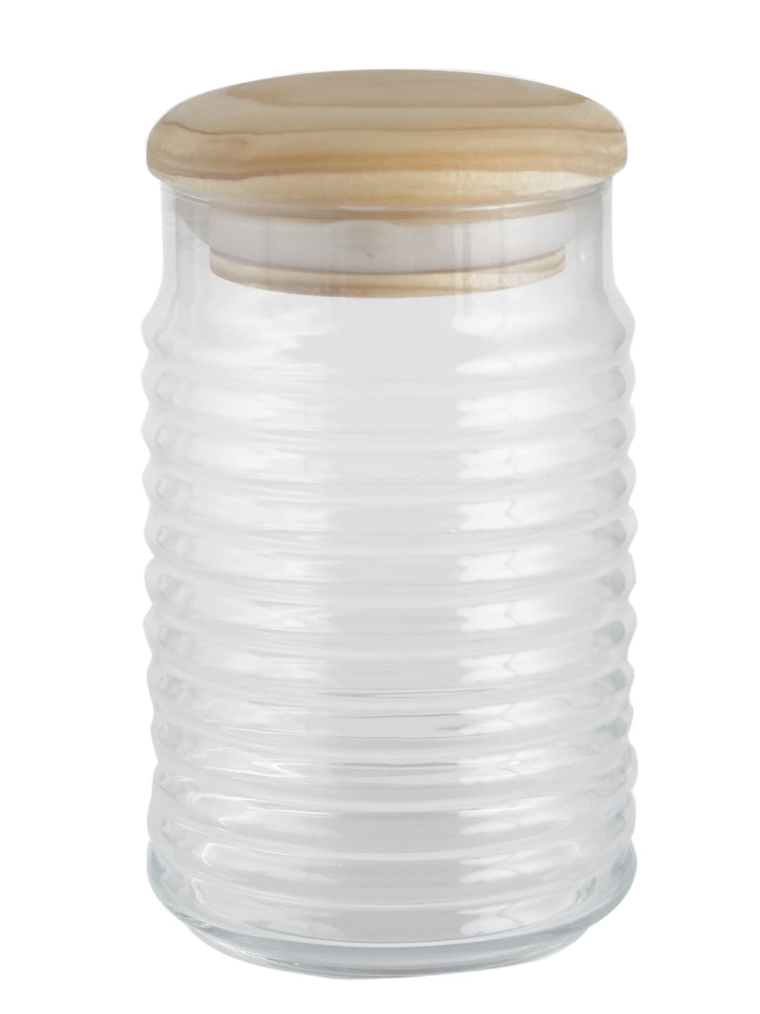 PasabahceGlass Babylon Jar with Wooden Lid, 1120 ml