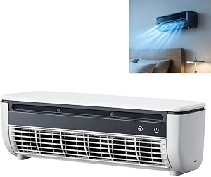 Portable Wall Mounted Air Conditioner, Mini Split Air Conditioner (White) | Rechargeable Mini Split AC with Remote Control & Mist Spray, 3-Speed Quiet Cooling Fan for Bedroom, Office and Small Spaces