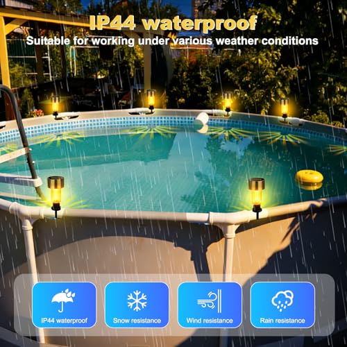 LYPPUL 8 Stück Solar Poolbeleuchtung für Frame Pools, Solar Teichbeleuchtung, Poolbeleuchtung solars Zaun Licht, LED Pool Beleuchtung Zubehör für Outdoor Garten, Zaun, Treppen, Terrasse, Hof