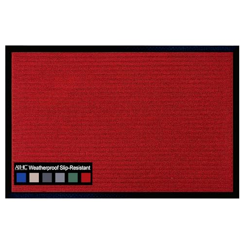 Tapis porte A1HC 16x24 polypropylène rouge rayures