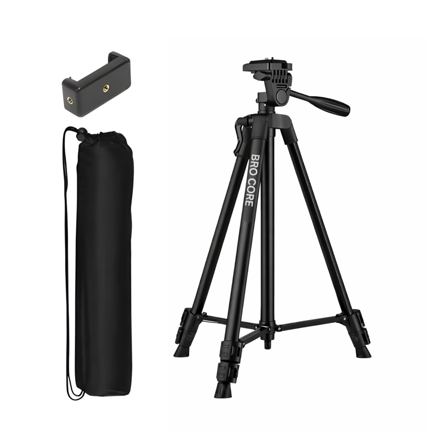 Adjustable Camera Tripod for Mobile and DSLR, 50 to 140 cm Height, 360 Degree Rotation, Portable Lightweight Tripod with Quick Release Plate, Mobile Holder and Carry Bag-picture-18