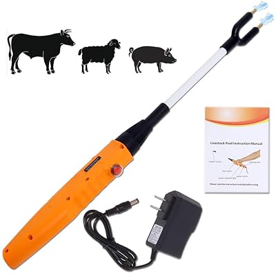 Cattle Prod Electric Livestock Prod 26inch 66cm, Upgrade Rechargeable Safety Animal Prod Hot Shock,Cattle Prod for Dogs,Cow, Pig, Goats and Big Dog
