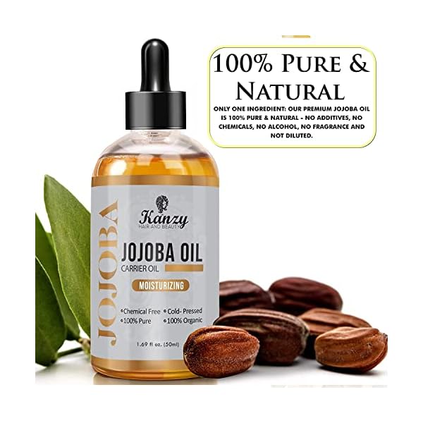 Kanzy Jojobaöl Bio Kaltgepresst 100% Rein Gold 50ml für Haut Haare Nägel Gesichtsöl Körperöl Vegan Hexanfreies Bio… – Bild 6