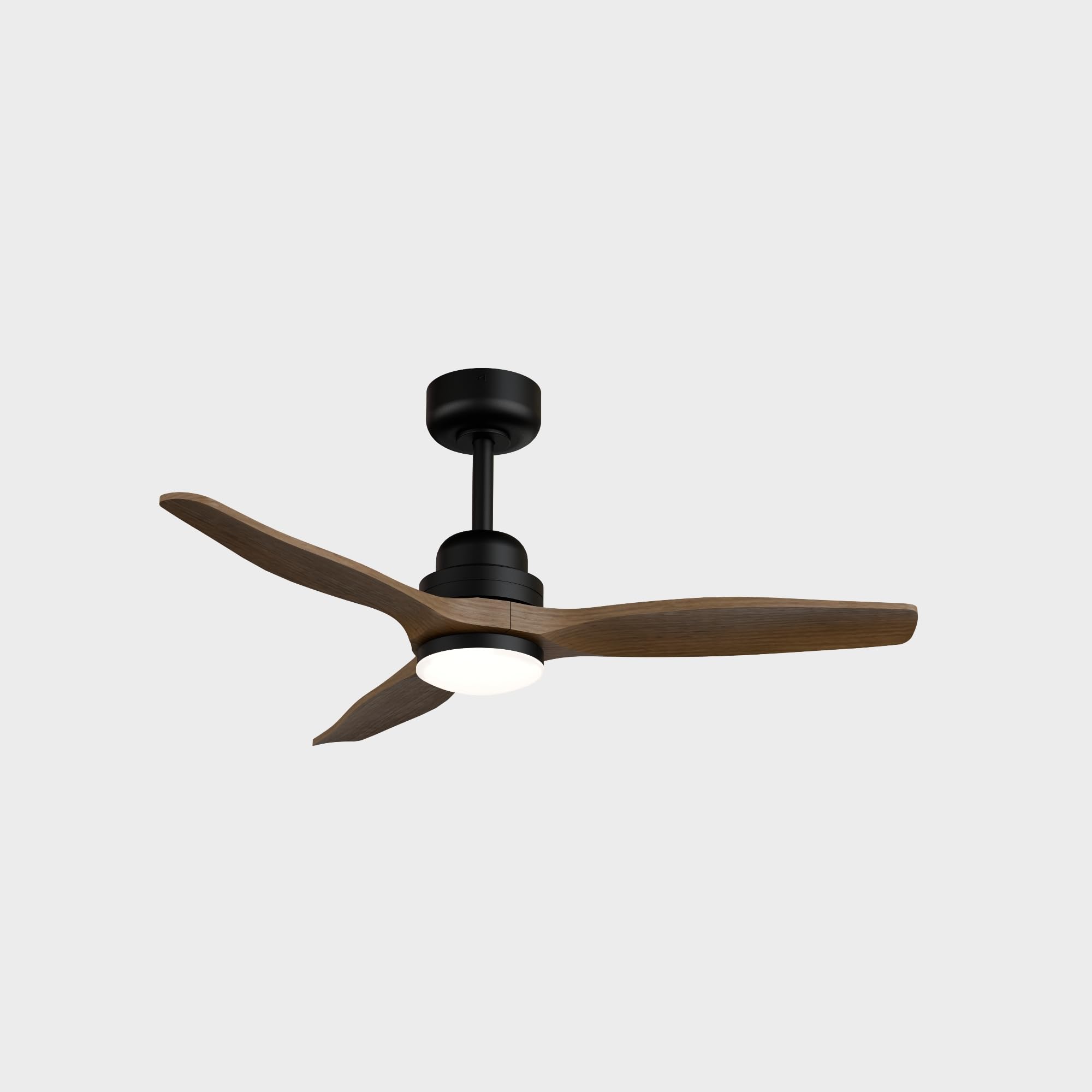 Sulion - Ventilador de Techo con Luz LED 107cm- Regulable - Motor DC Silencioso Bajo Consumo 26W - para Exterior IP44 e Interior - con Mando a Distancia - Negro Madera Oscura
