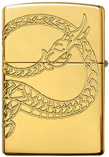 Zippo Gold Plate con Dragón Asiático miniatura 5