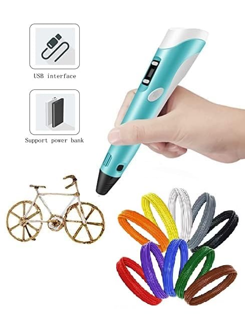 Qatalitic 3D Printing Pen with USB Cable, LCD Display with 10 Free Refill PLA Filaments, Easy to Use for Kids to Doodle and Sketch in 3D, Ready to Create (Random Color)-picture-30