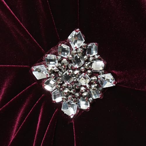 Alex Evenings Women's Velvet Square Neck Blouse with Puff Sleeve and Embellished Detail3