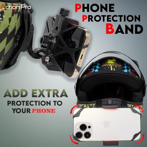 Image of Action Pro Helmet Chin Mount Strap Set Compatible with GoPro 13 /12 /11 /10 /9 /8 /7 /6 /5 /4, DJI Osmo, Insta360 & SJCAM| Adjustable Motorcycle Helmet Mount for Action Cameras & Smartphones (Pack of 2)