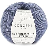 abrigo lana azul marino hombre  Lanas Katia Cotton-Merino Tweed Ovillo de Color Azul Cod.508