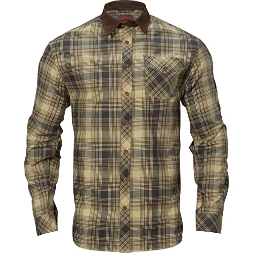 Härkila | Driven Hunt Flannel Hemd | Professionelle Jagd Kleidung & Jagd Zubehör für Herren & Damen | Skandinavische Qualität Made to Last | Olive Green Check, XL